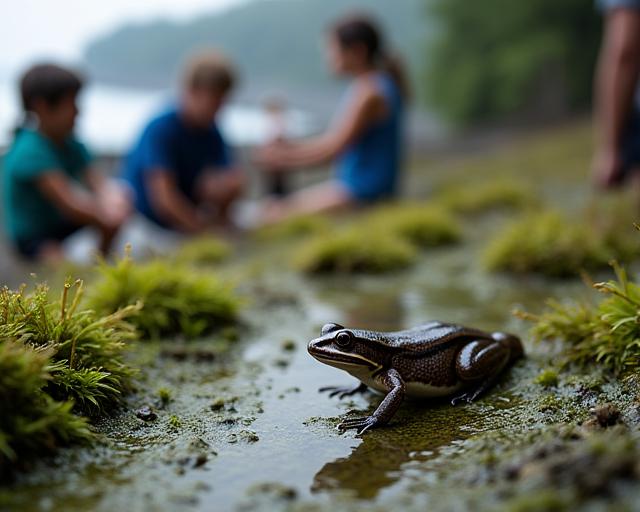 Guided coastal expedition discovering amphibians